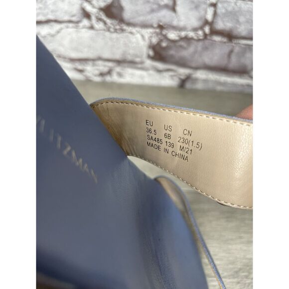 Stuart Weitzman Periwinkle Blue Suede Leather Espadrille Sandals Women 6B US/37 - Picture 11 of 16
